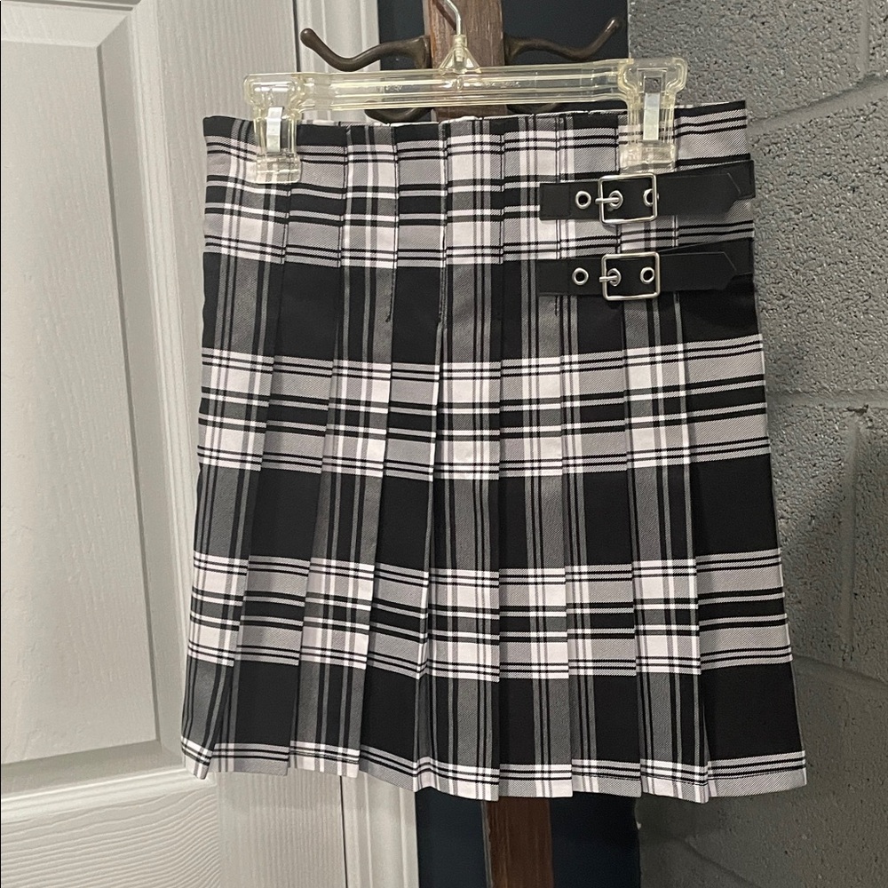 Plaid Black and White Women's Skirt